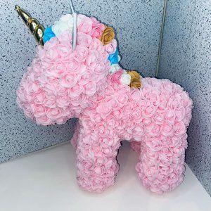 Hand Rolled Foam Flower Unicorn Pink Rainbow flowers forever roses